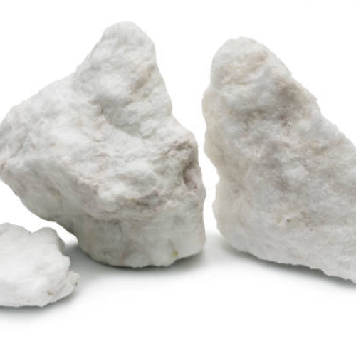 Three pieces of gypsum ore. Alabaster. On white background isolated